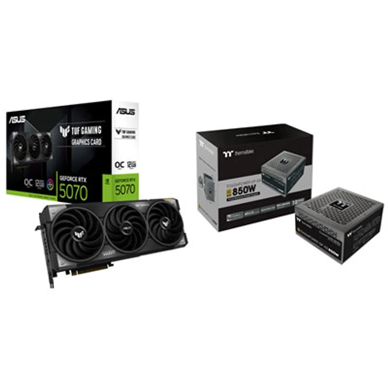 ASUS TUF Gaming GeForce RTX 5070 OC 12GB GDDR7 Video Card with 850-Watt ATX Modular Power Supply