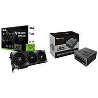 ASUS TUF Gaming GeForce RTX 5070 OC 12GB GDDR7 Video Card with 850-Watt ATX Modular Power Supply
