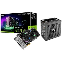 PNY RTX 5070 Ti ARGB Epic-X OC Triple-Fan 16GB GDDR7 Video Card w/ 850-Watt ATX Semi-Modular Power Supply