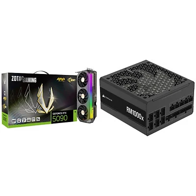 ZOTAC Gaming GeForce RTX 5090 AMP Extreme Infinity 32GB GDDR7 Video Card & 1000-Watt Power Supply