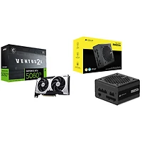 MSI GeForce RTX 5060 Ti Ventus 2X OC+ 8GB GDDR7 Video Card & Corsair 850-Watt ATX Modular Power Supply