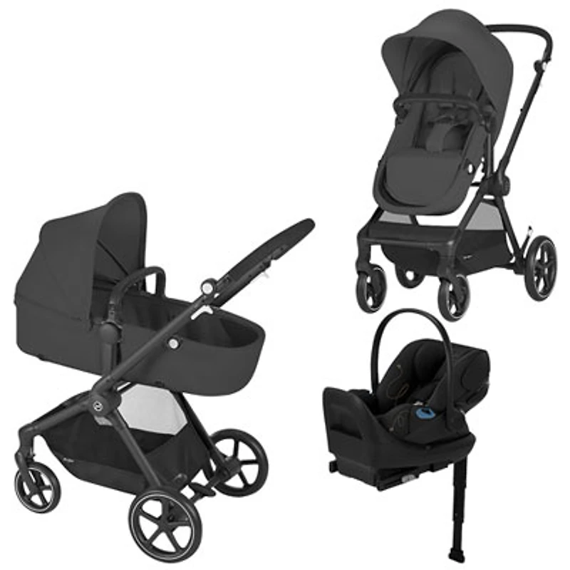 Cybex EOS 2-in-1 Convertible Stroller with Cloud G Rear-Facing Infant Car Seat - Moon Black