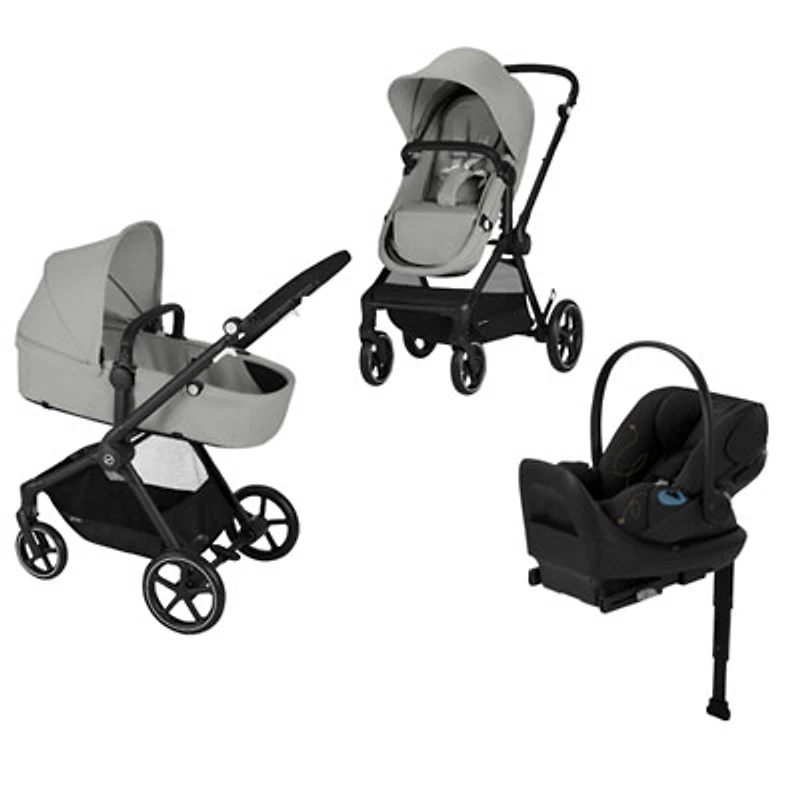Cybex EOS 2-in-1 Convertible Stroller with Cloud G Rear-Facing Infant Car Seat - Lava Grey/Moon Black