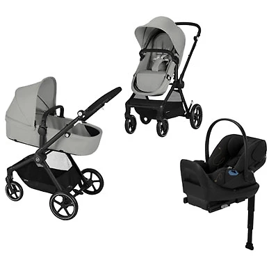 Cybex EOS 2-in-1 Convertible Stroller with Cloud G Rear-Facing Infant Car Seat - Lava Grey/Moon Black