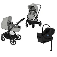 Cybex EOS 2-in-1 Convertible Stroller with Cloud G Rear-Facing Infant Car Seat - Lava Grey/Moon Black