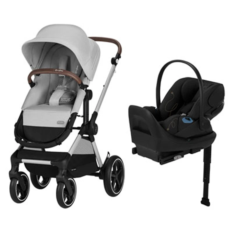 Cybex EOS Lux Convertible Stroller with Cloud G Rear-Facing Infant Car Seat - Lava Grey/Silver/Moon Black