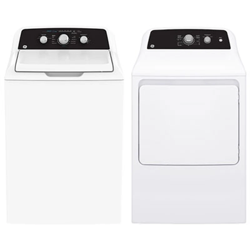GE 4.4 Cu. Ft. Top Load Washer & 6.2 Cu. Ft. Electric Dryer - White