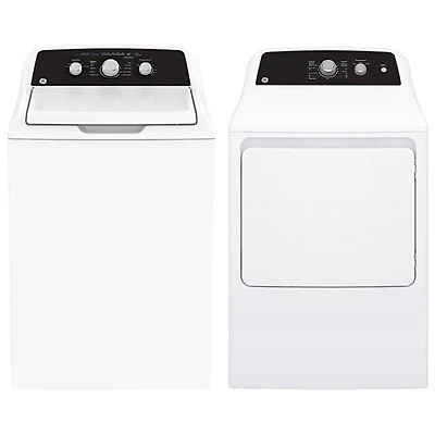 GE 4.4 Cu. Ft. Top Load Washer & 6.2 Cu. Ft. Electric Dryer - White