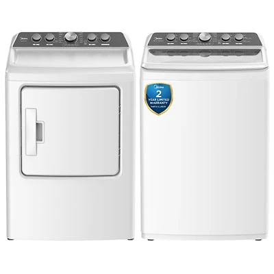 Midea 4.7 Cu. Ft. Top Load Agitator Washer & 6.7 Cu. Ft. Electric Dryer - White
