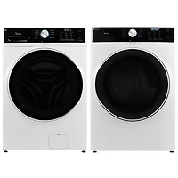 Midea 5.2 Cu. Ft. High Efficiency Front Load Steam Washer & 8.0 Cu. Ft. Electric Steam Dryer - White