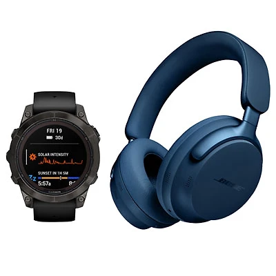 Garmin fēnix 7 Pro Sapphire Solar 47mm Smartwatch & Bose QuietComfort Ultra Over-Ear Headphones -Carbon Grey/Black/Lunar Blue
