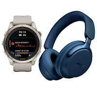Garmin fēnix 7S Pro Sapphire Solar 42mm Smartwatch & Bose QuietComfort Ultra Over-Ear Headphones -Soft Gold/Light Sand/Lunar Blue