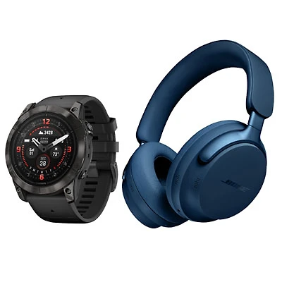 Garmin epix Pro (Gen 2) Sapphire Ed. 51mm Smartwatch & Bose QuietComfort Ultra Over-Ear Headphones -M/L -Black/Lunar Blue
