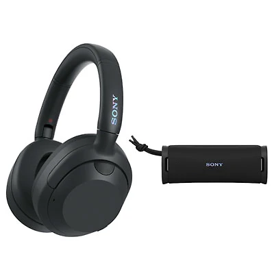 Sony ULT WEAR Over-Ear Noise Cancelling Bluetooth Headphones & ULT FIELD 1 Waterproof Bluetooth Speaker