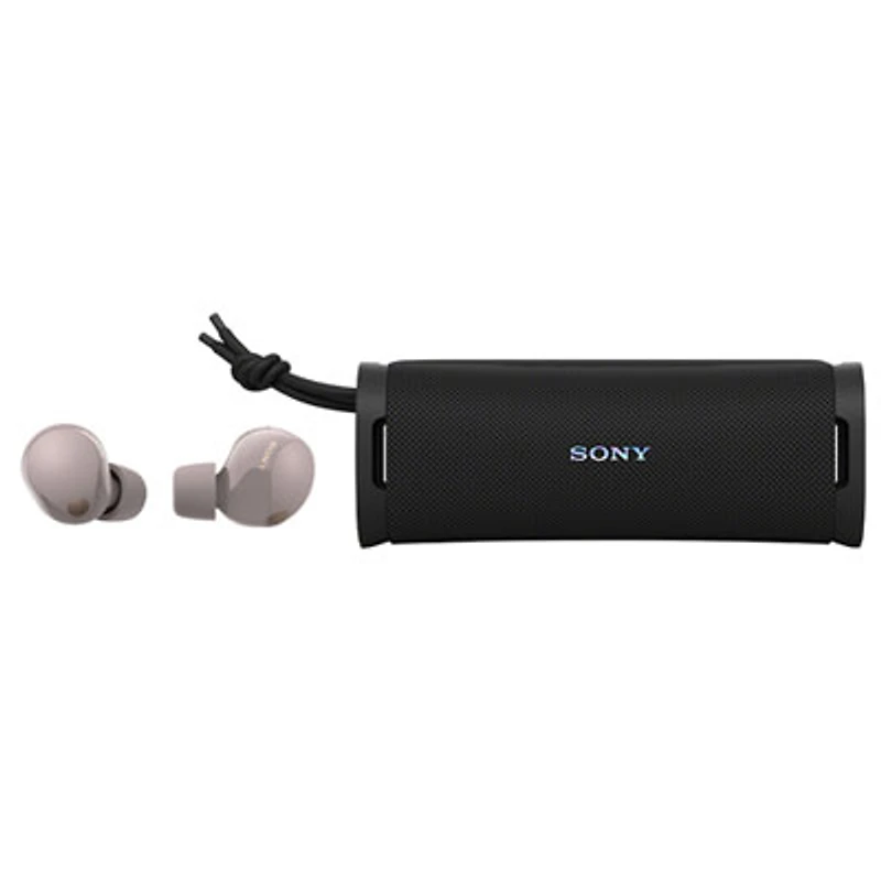 Sony WF1000XM5 In-Ear Noise Cancelling True Wireless Earbuds& ULT FIELD 1 Waterproof Bluetooth Speaker -Smoky Pink/Black