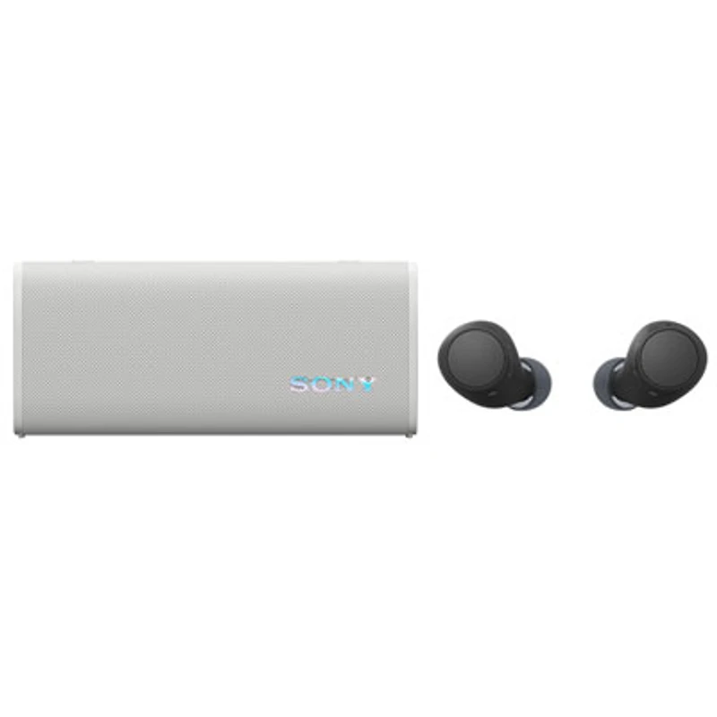 Sony ULT FIELD 3 Waterproof Bluetooth Wireless Speaker & WF-C510 In-Ear True Wireless Earbuds - Off White/Black