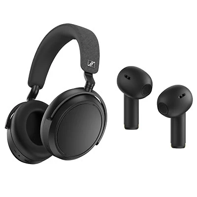 Sennheiser MOMENTUM 4 Over-Ear Noise Cancelling Bluetooth Headphones & ACCENTUM Open In-Ear True Wireless Earbuds