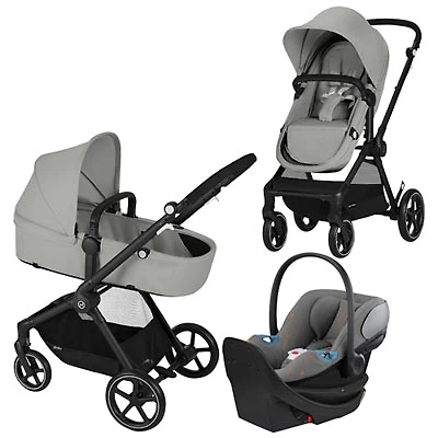 Cybex EOS 2-in-1 Convertible Stroller with Aton G Swivel Rear - Facing Infant Car Seat - Lava Grey