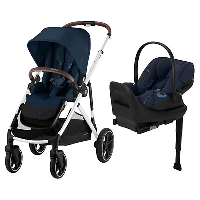 Cybex Gazelle S 2 Convertible Stroller with Cloud G Rear - Facing Infant Car Seat - Ocean Blue
