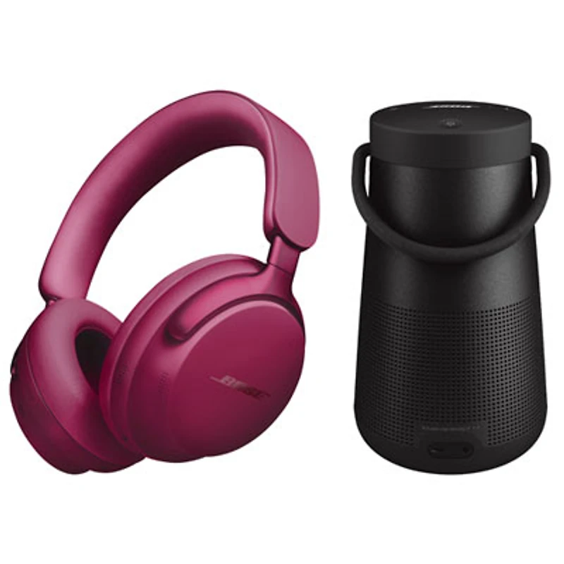 Bose QuietComfort Ultra Over-Ear Noise Cancelling Headphones & SoundLink Revolve+ II Speaker - Deep Plum/Triple Black