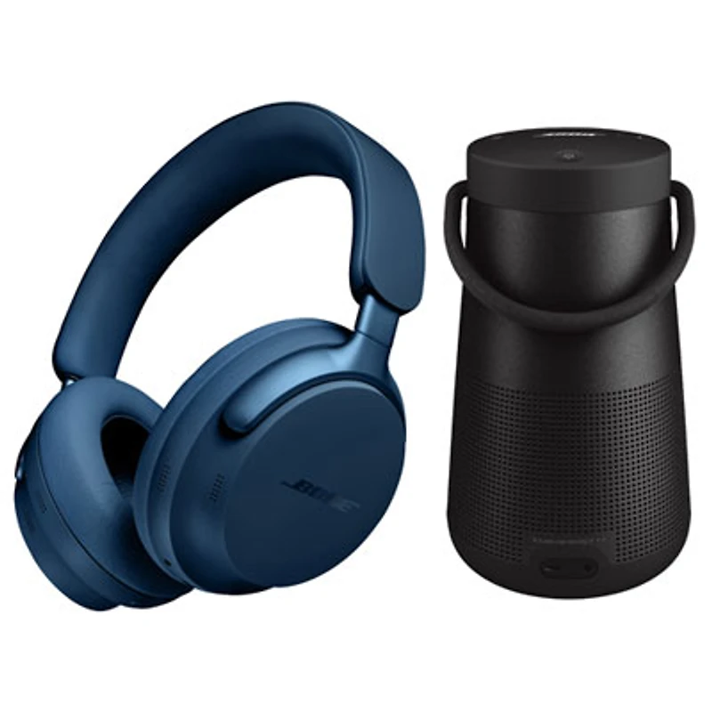 Bose QuietComfort Ultra Over-Ear Noise Cancelling Headphones & SoundLink Revolve+ II Speaker - Lunar Blue/Triple Black