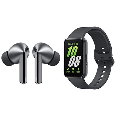 Samsung Galaxy Buds3 Pro In-Ear Noise Cancelling True Wireless Earbuds & Galaxy Fit3 Fitness Tracker - Silver/Grey