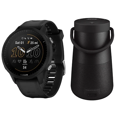 Garmin Forerunner 955 46.5mm Bluetooth Running Smartwatch & Bose SoundLink Revolve+ II Wireless Speaker - Black