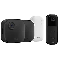 Blink Outdoor 4 Wire-Free IP Security Camera System with Sync Module Core (2 Pack) & Wi-Fi Video Doorbell