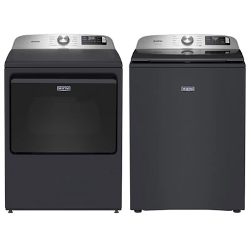 Maytag 6.0 Cu. Ft. High Efficiency Top Load Washer & .4 Cu. Ft. Gas Dryer - Midnight Steel