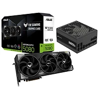 ASUS TUF Gaming GeForce RTX 5080 OC Edition 16GB GDDR7 Video Card with 850-Watt ATX Fully Modular Power Supply