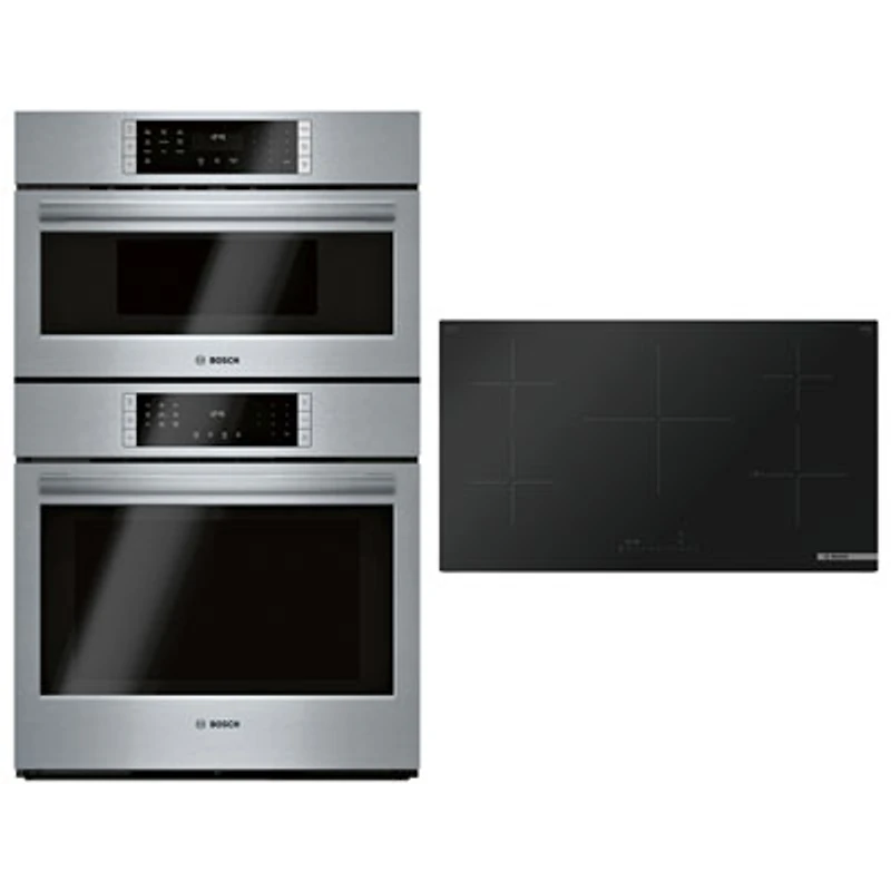 Bosch 30" Self-Clean True Convection Electric Combination Wall Oven & 36" 5-Element Induction Cooktop
