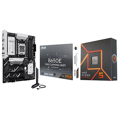 AMD Ryzen 5 7600X 6-Core 4.7GHz AM5 Processorwith ASUS B650E MAX Gaming Wi-Fi AMD AM5 DDR5 Motherboard
