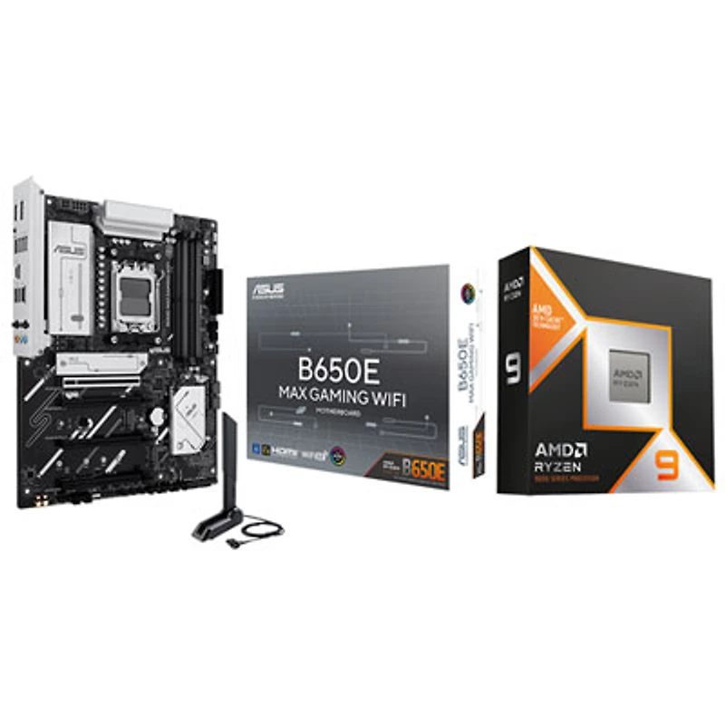 AMD Ryzen 9 9950X3D 16-Core AM5 Processor with ASUS B650E MAX Gaming Wi-Fi AMD AM5 DDR5 Motherboard