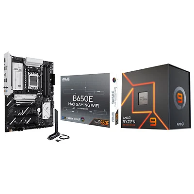AMD Ryzen 9 7950X 16-Core 4.5GHz AM5 Processor with ASUS B650E MAX Gaming Wi-Fi AMD AM5 DDR5 Motherboard