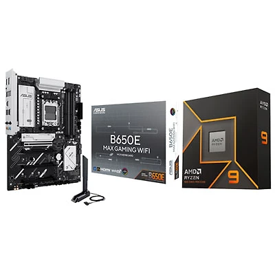 AMD Ryzen 9 9950X 16-Core 5.7GHz AM5 Processor with ASUS B650E MAX Gaming Wi-Fi AMD AM5 DDR5 Motherboard
