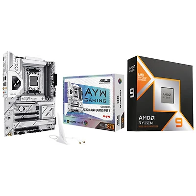 AMD Ryzen 9 9950X3D 16-Core 5.7GHz AM5 Processor with ASUS X870 AYW Gaming Wi-Fi 6 AM5 DDR5 Motherboard
