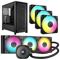Corsair Nautilus 360 RS ARGB Liquid CPU Cooling System w/ Triple Case Fan Kit & ATX Computer Case - Black