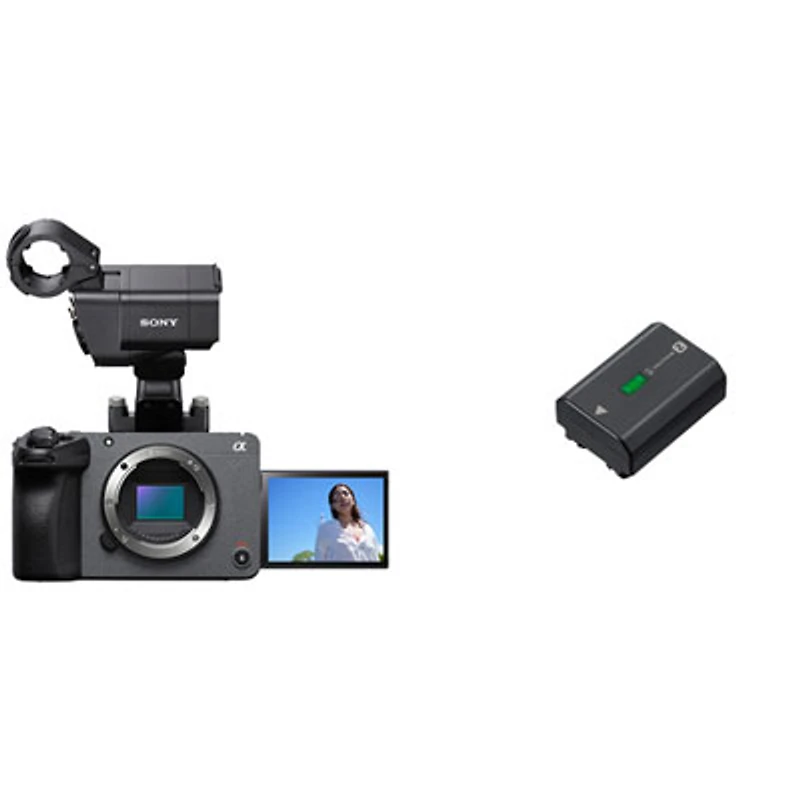 Sony Cinema Line FX30 Mirrorless Camera with XLR Handle (Body Only) & Lithium-Ion Rechargeable Camera Battery