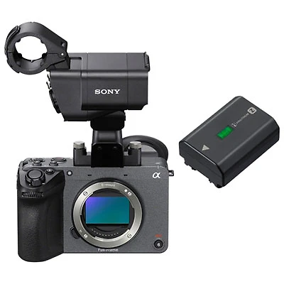 Sony Cinema Line FX2 Full-Frame Mirrorless Camera (Body Only) w/ XLR Handle & Lithium-Ion Rechargeable Camera Battery