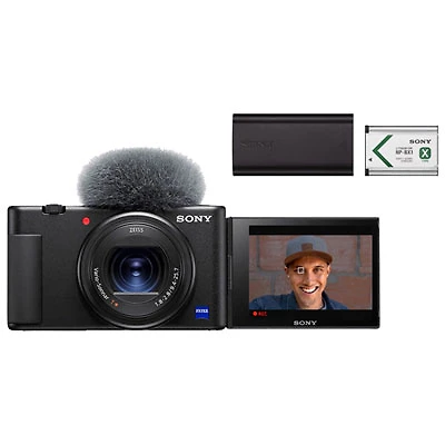 Sony Cyber-shot ZV-1 Content Creator Vlogger 20.1MP Digital Camera with Lithium-Ion Rechargeable Battery - Black