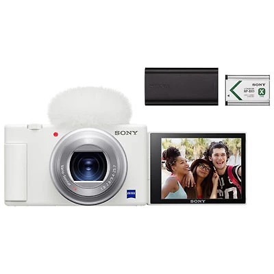 Sony Cyber-shot ZV-1 Content Creator Vlogger 20.1MP Digital Camera with Travel Charger Kit - White