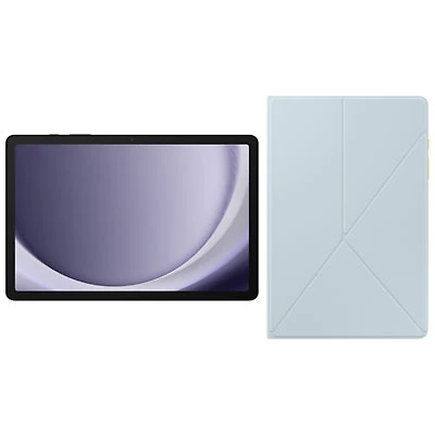 Samsung Galaxy Tab A9+ (Plus) 11" 64GB Android Tablet w/ Qualcomm SM6375 Processor & Book Cover Case - Graphite/Blue