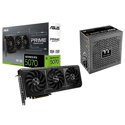 ASUS Prime GeForce RTX 5070 12GB GDDR7 Video Card with 850W ATX3.1 Semi-Modular Power Supply