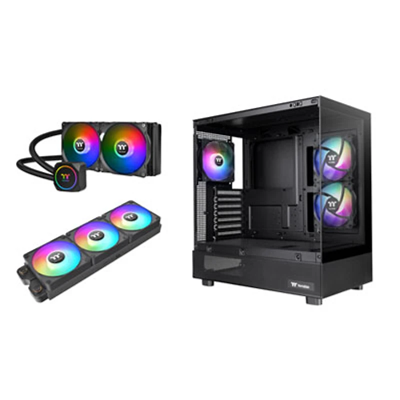 Thermaltake TH240 ARGB Sync 240mm All-in-One Liquid CPU Cooling System with View 270 Plus Case & 120mm CPU Cooling Fan