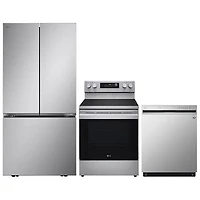 LG 33" Cu. Ft. -door French Door Refrigerator; Electric Air Fry Range; Dishwasher