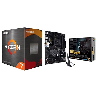 AMD Ryzen 7 5700X Octa-Core 3.4GHz AM4 Processor & ASUS TUF Gaming B550-Plus Wi-Fi II ATX AM4 DDR4 Motherboard