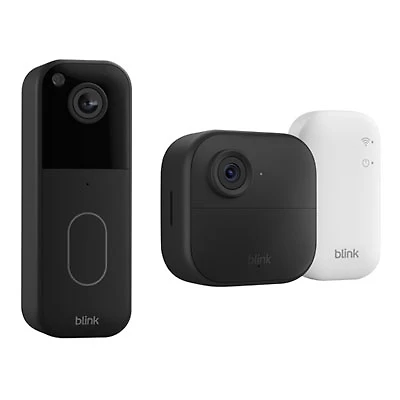 Blink 1440p Wi-Fi Video Doorbell & Outdoor 4 Wire-Free 1080p Full HD IP Security Camera System (1-Pack)