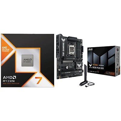 AMD Ryzen 7 9800X3D 8-Core 5.2GHz AM5 Processor & ASUS TUF Gaming B650E-PLUS Wi-Fi 6E AM5 DDR5 Motherboard