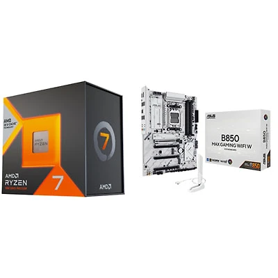 AMD Ryzen 7 7800X3D 8-Core 4.2GHz AM5 Processor & ASUS B850 Max Gaming WiFi W ATX AM5 Motherboard
