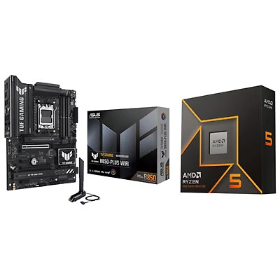 ASUS TUF Gaming B850-Plus Wi-Fi 7 ATX AM5 DDR5 Motherboard & AMD Ryzen 5 9600X 6-Core 5.4GHz AM5 Processor